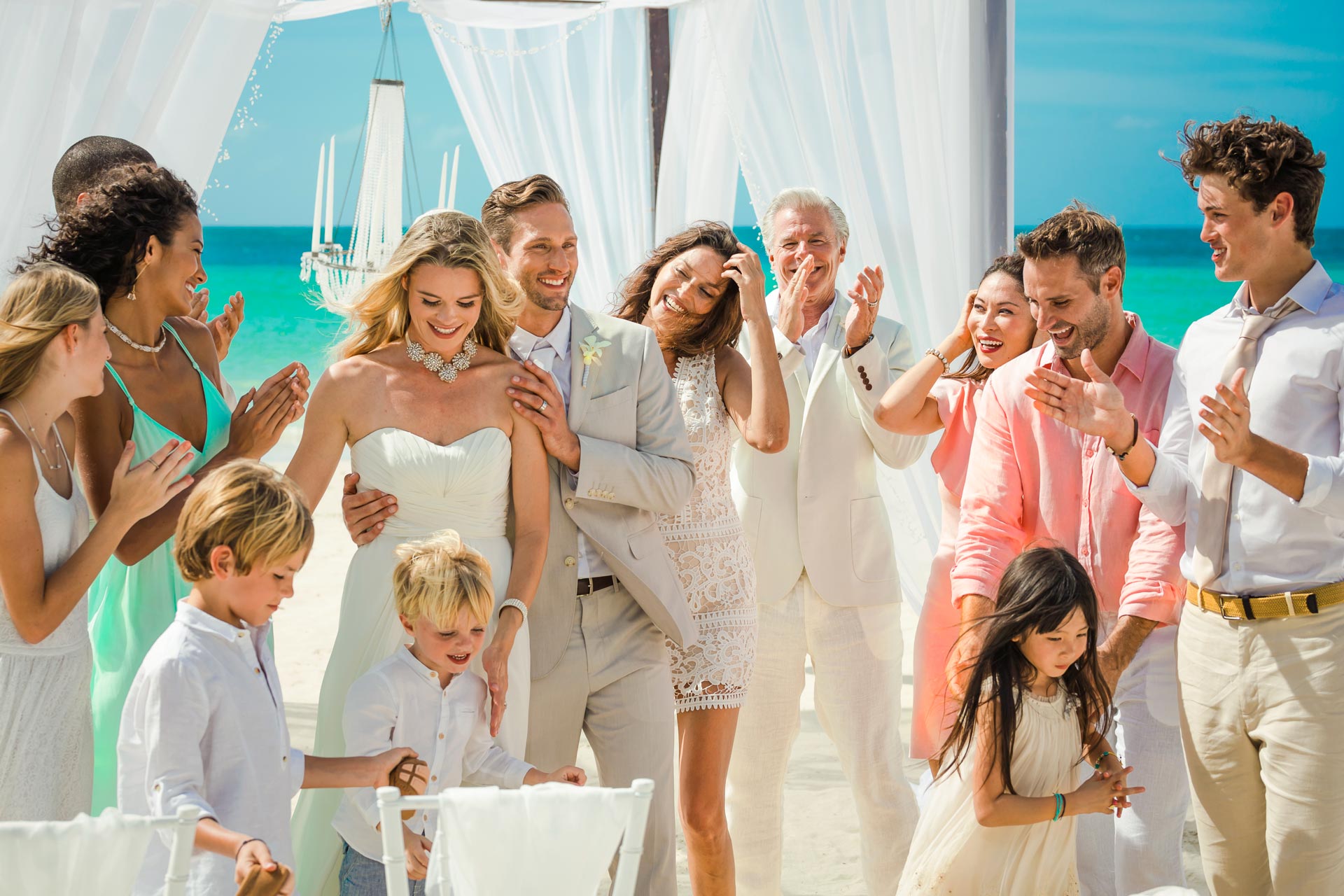 white outfit for beach wedding