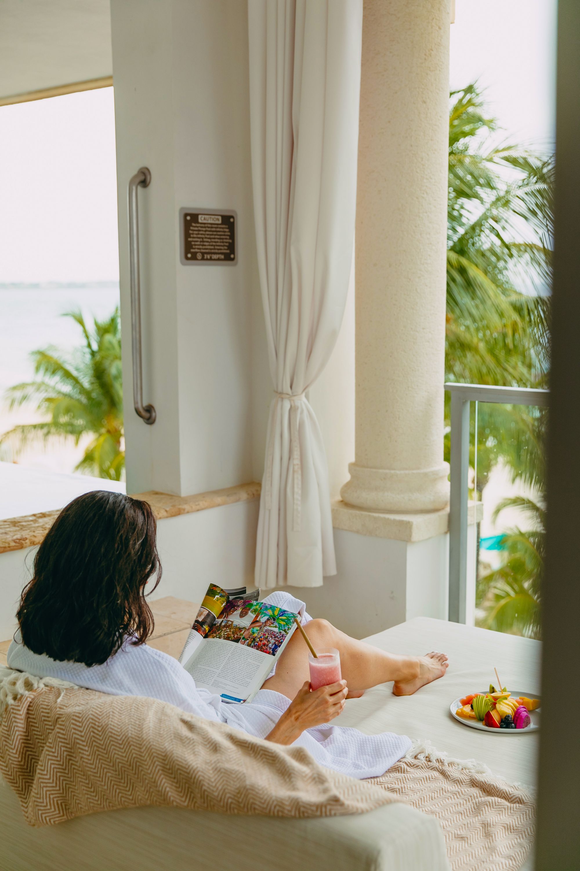 woman in barbados relaxing