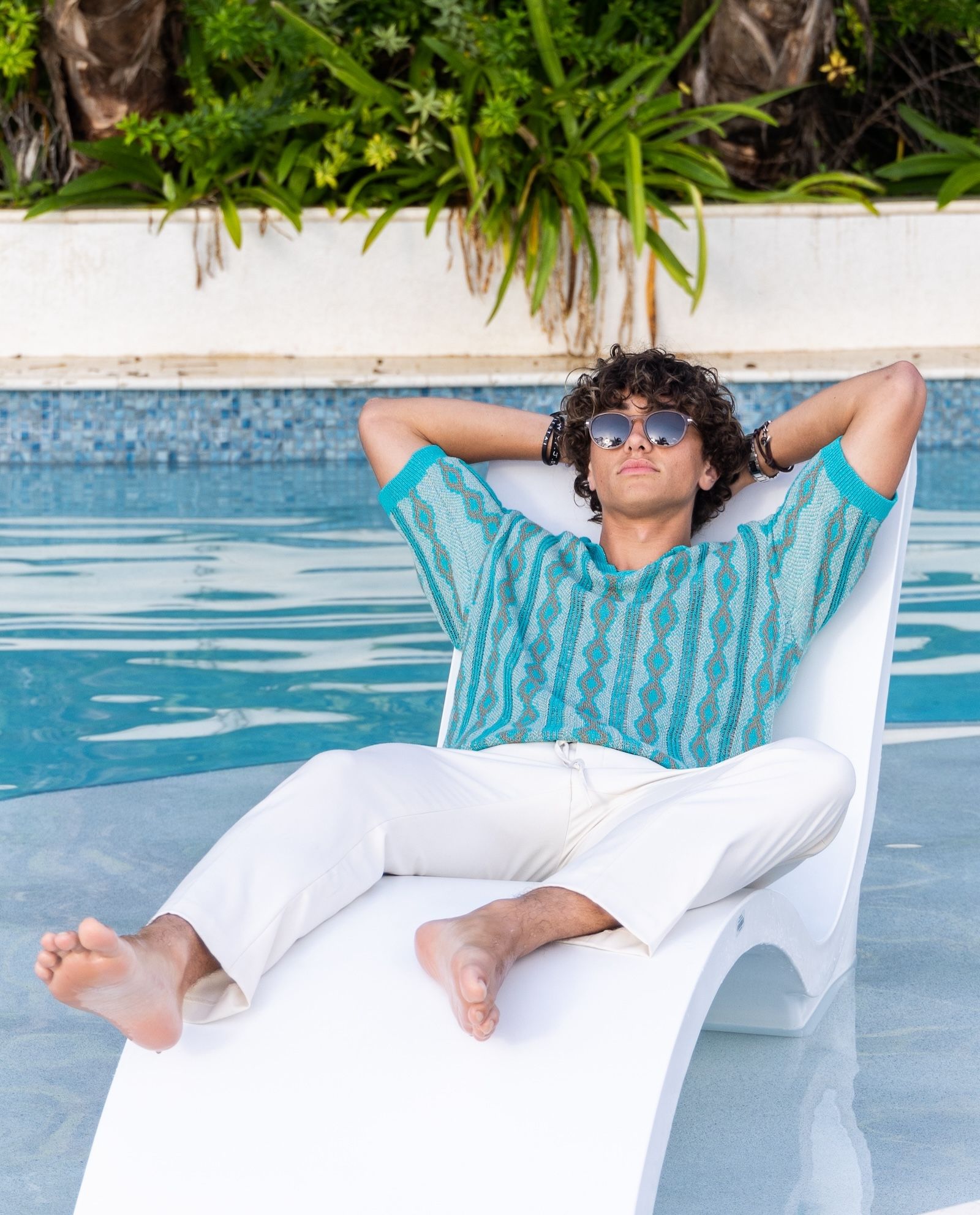 gavin caselagno relaxing poolside at sandals south coast resort