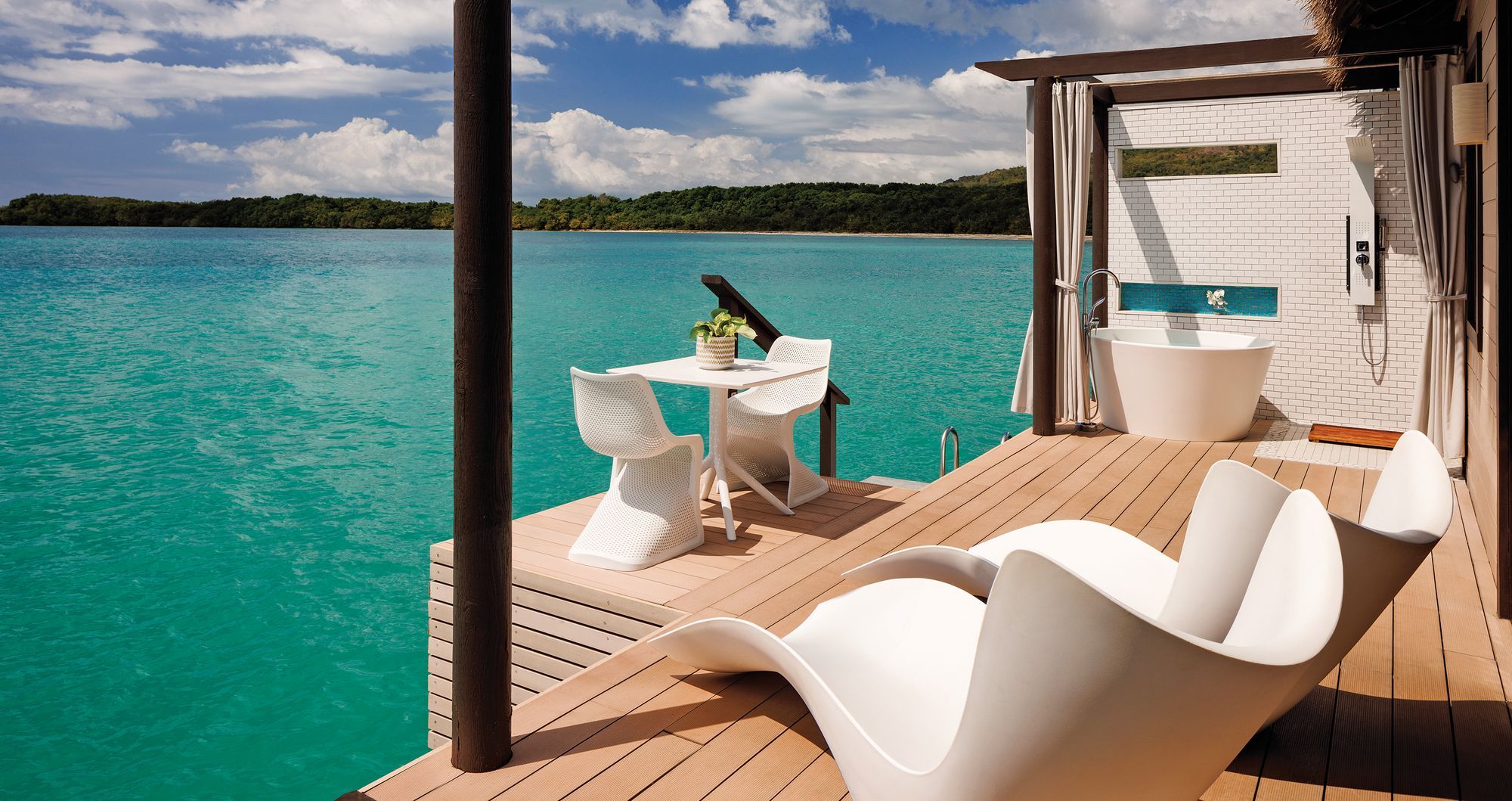 overthewater patio at sandals southcoast resort