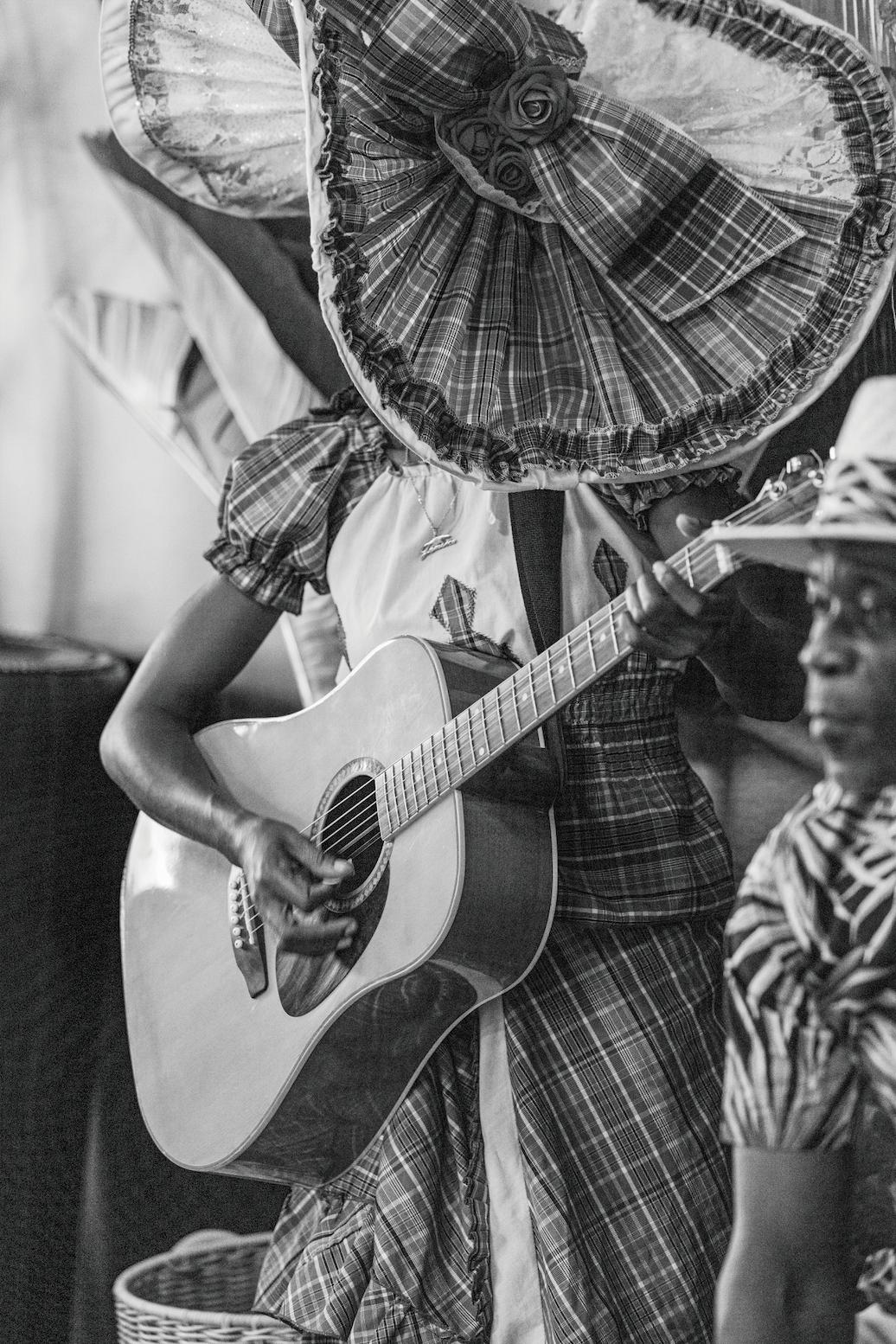 woman playing guitar