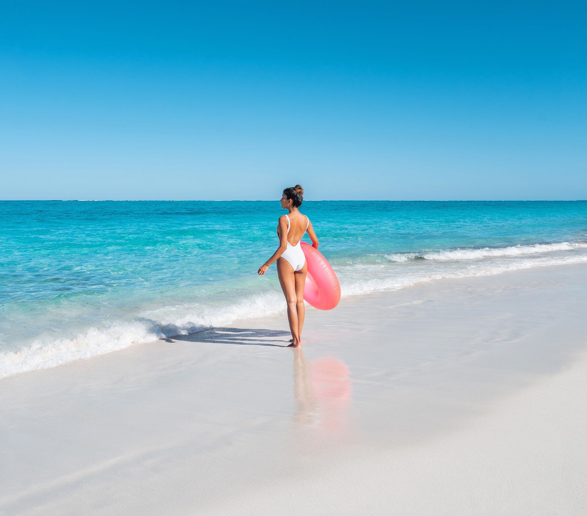 woman standing on beach