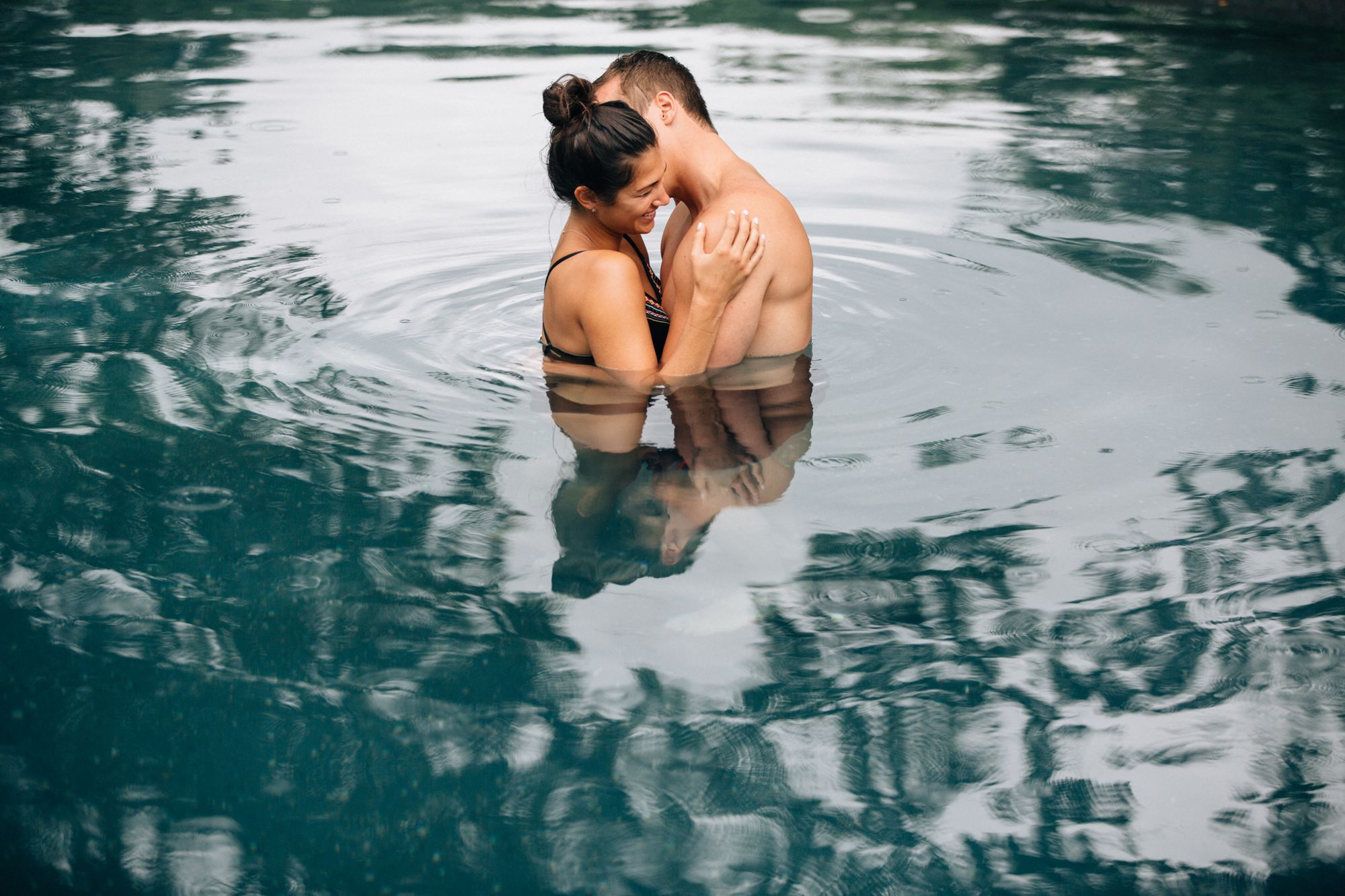 couple in pool