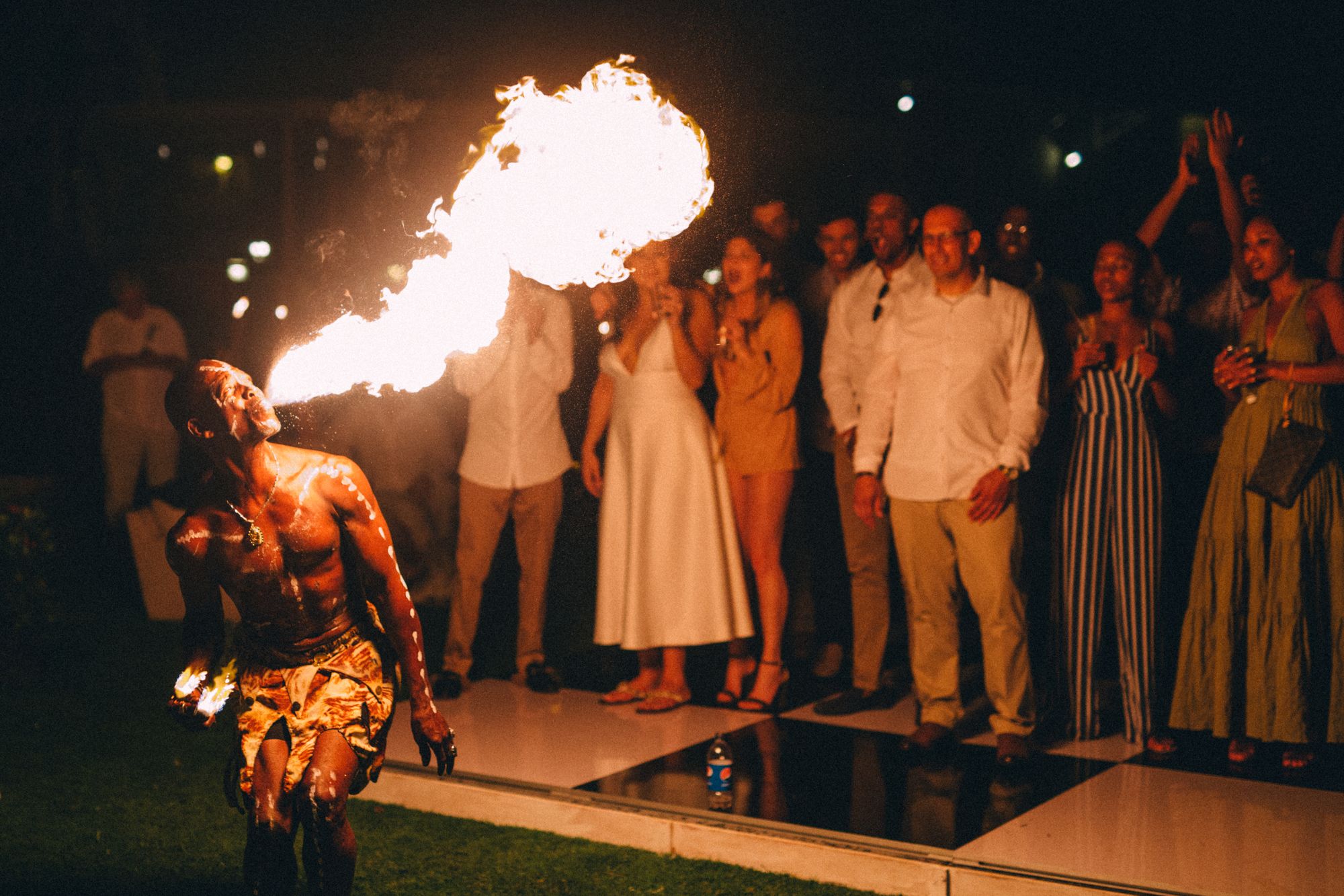 Jamaica nightlife fire dancers