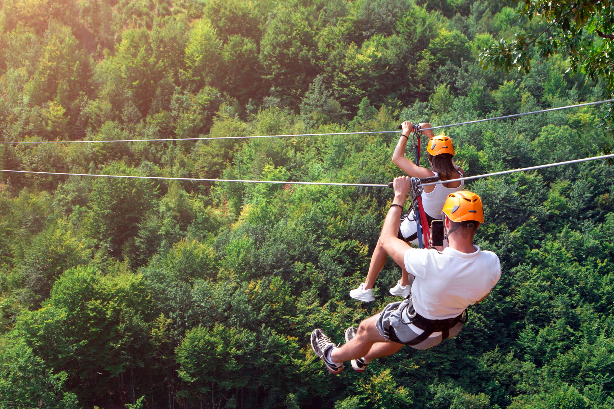 Jamaica zipline couple