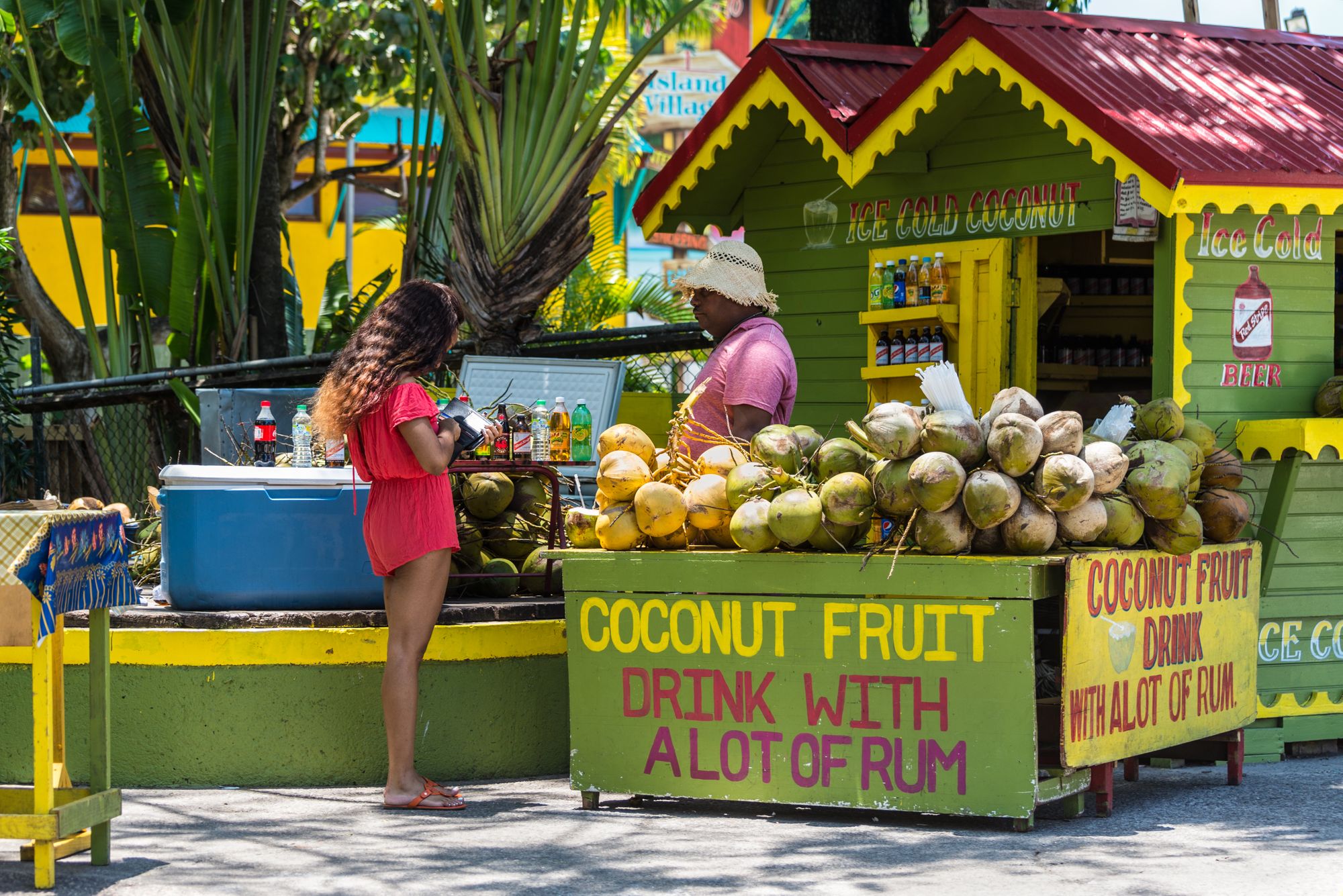 woman buying coconut water